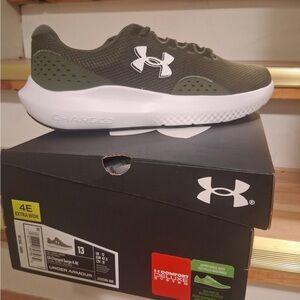 Under Armour Men's Charged Surge 4E Olive Athletic Shoes